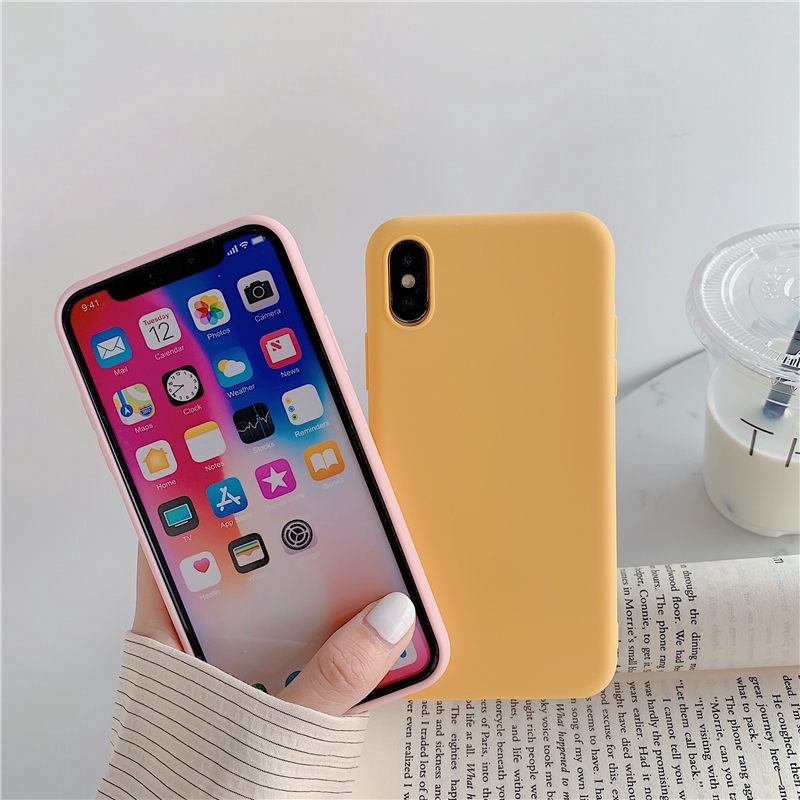 Ốp điện thoại bằng TPU silicon màu sắc ngọt ngào cho Apple iPhone 11 Pro 6 6S 7 8 Plus X XR XS Max