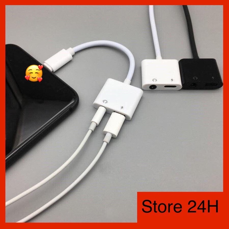 Jack Chia Cổng Vừa Sạc Vừa Tai Nghe Cho 7 Đến 14 [Bảo Hành 12 Tháng] Giắc Chuyển Đổi, Cáp Chuyển Đổi, Dắc Chuyển Đổi