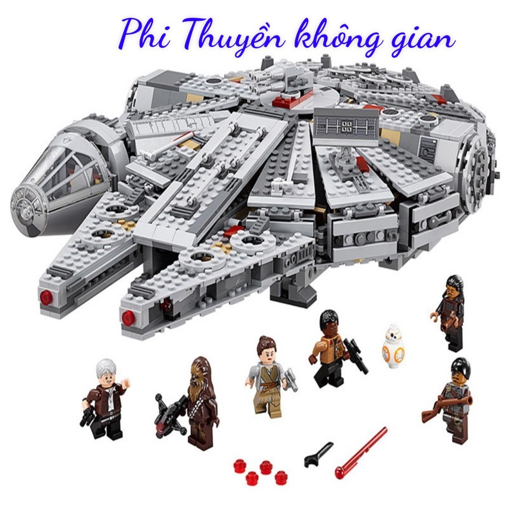 Lego star war lắp ghép con tàu vũ trụ Millennium Falcon 1381 chi tiết