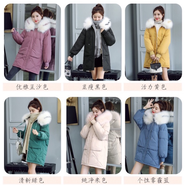 Áo khoác phao lông vũ dáng dài hàng order quảng châu