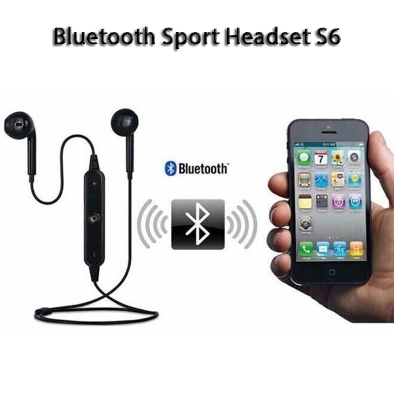 Tai nghe Bluetooth Sports Headset S6 siêu Bass + Tặng kèm dây sạc