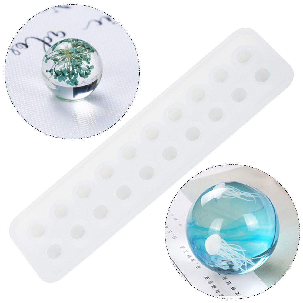 MUVAKO Khuôn Tròn Làm Hạt Cườm Thủ Công Bằng Silicone|Khuôn Nhựa Làm Trang Sức