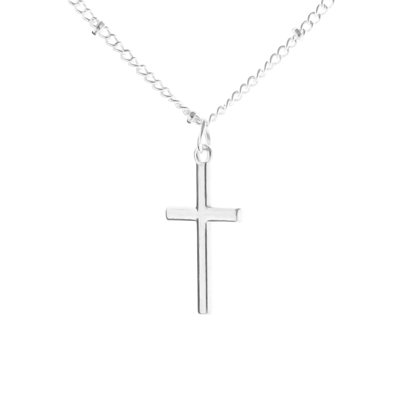 flowersqueen Dây chuyền mặt hình chữ thập đơn giản dành cho nữ