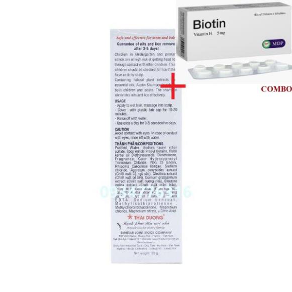 Combo Biotin 5mg+ ✅ DẦU GỘI CHẤY ALADIN SAO THÁI DƯƠNG