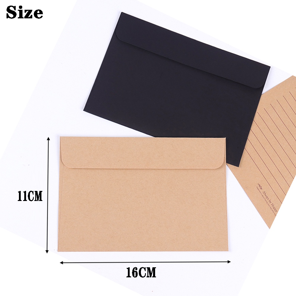 Phong bì thư bằng giấy kraft màu đỏ đen phong cách cổ điển