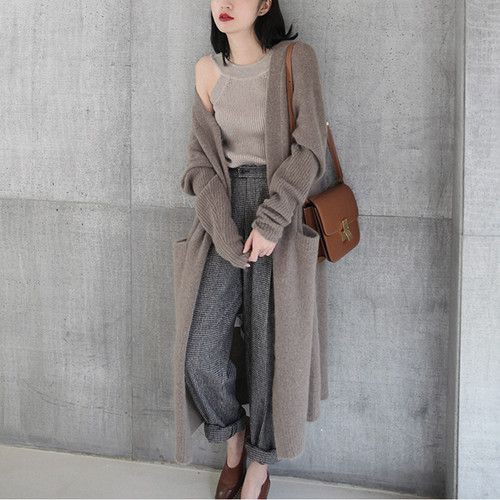 Áo Khoác cardigan Len Dày Dáng Rộng Phong Cách Hàn Quốc Thời Trang Nữ 2023