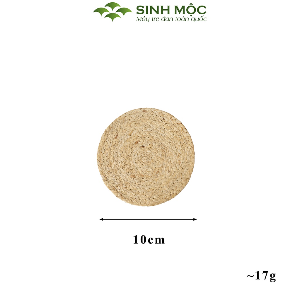 Tấm lót bèo lục bình tự nhiên, lót lục bình trang trí bàn ăn, lót cốc, lót ly lục bình Sinh Mộc - M2014