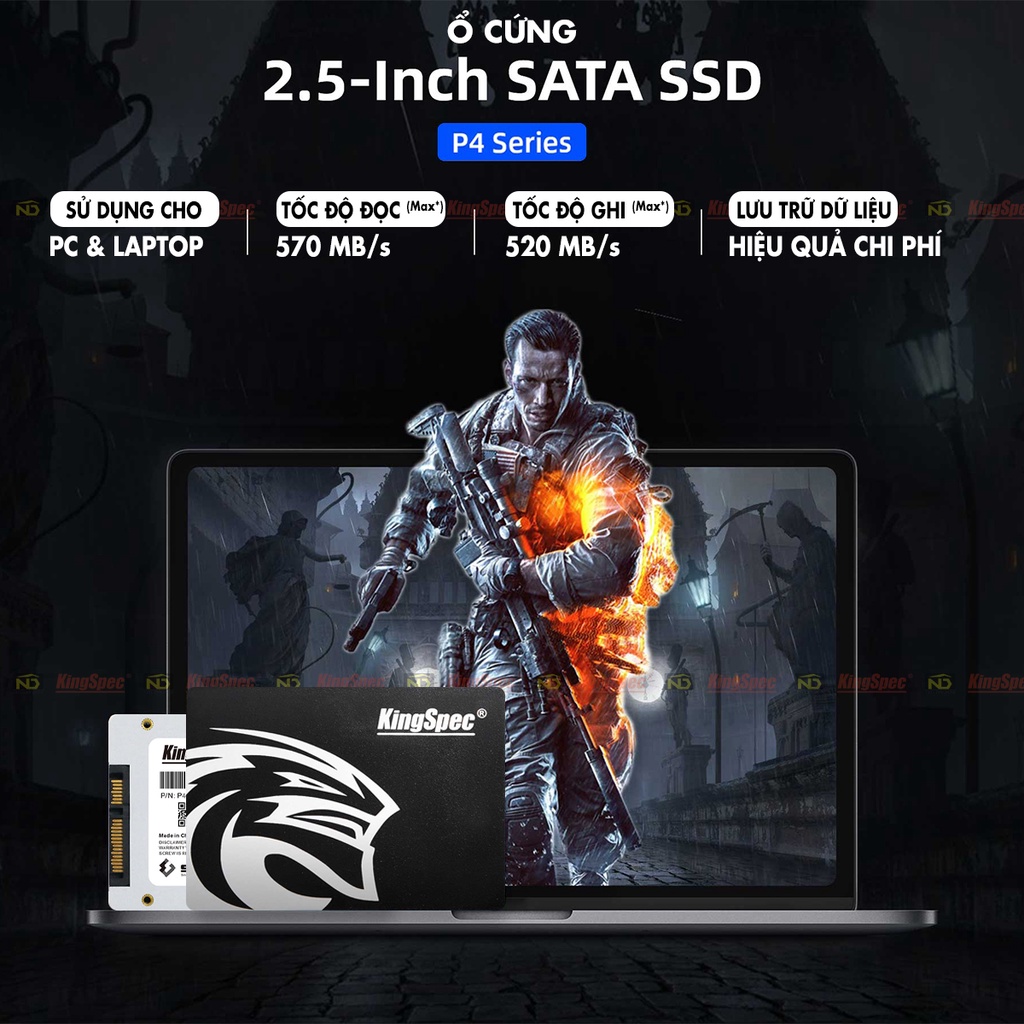 [Mã ELCL7 giảm 7% đơn 300K] Ổ cứng SSD KingSpec 2.5 Sata3 | P4 - Hàng Chính Hãng | BigBuy360 - bigbuy360.vn