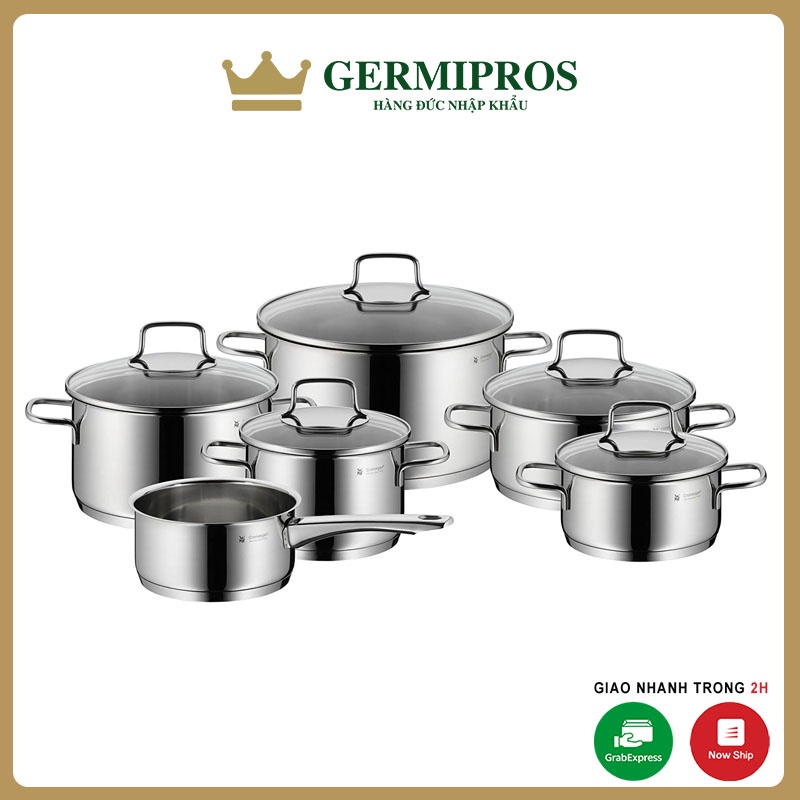 Bộ nồi WMF Astoria 6 món vung kính, chất liệu thép không gỉ