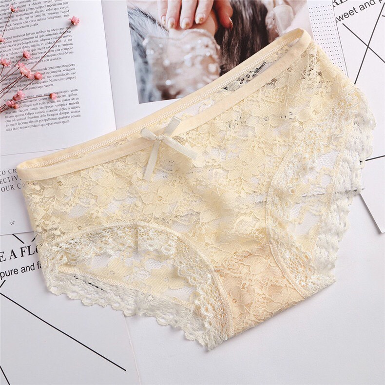 Quần Lót Nữ Ren, Quần Lót Kháng Khuẩn Nhiều Màu Dễ Thương, Quần nơ ren sexy gợi cảm Cao Cấp QL3808