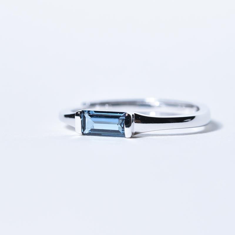 Nhẫn Bạc 925 Kiểu Hở Đính Đá Topaz Phong Cách Hàn Quốc Mới