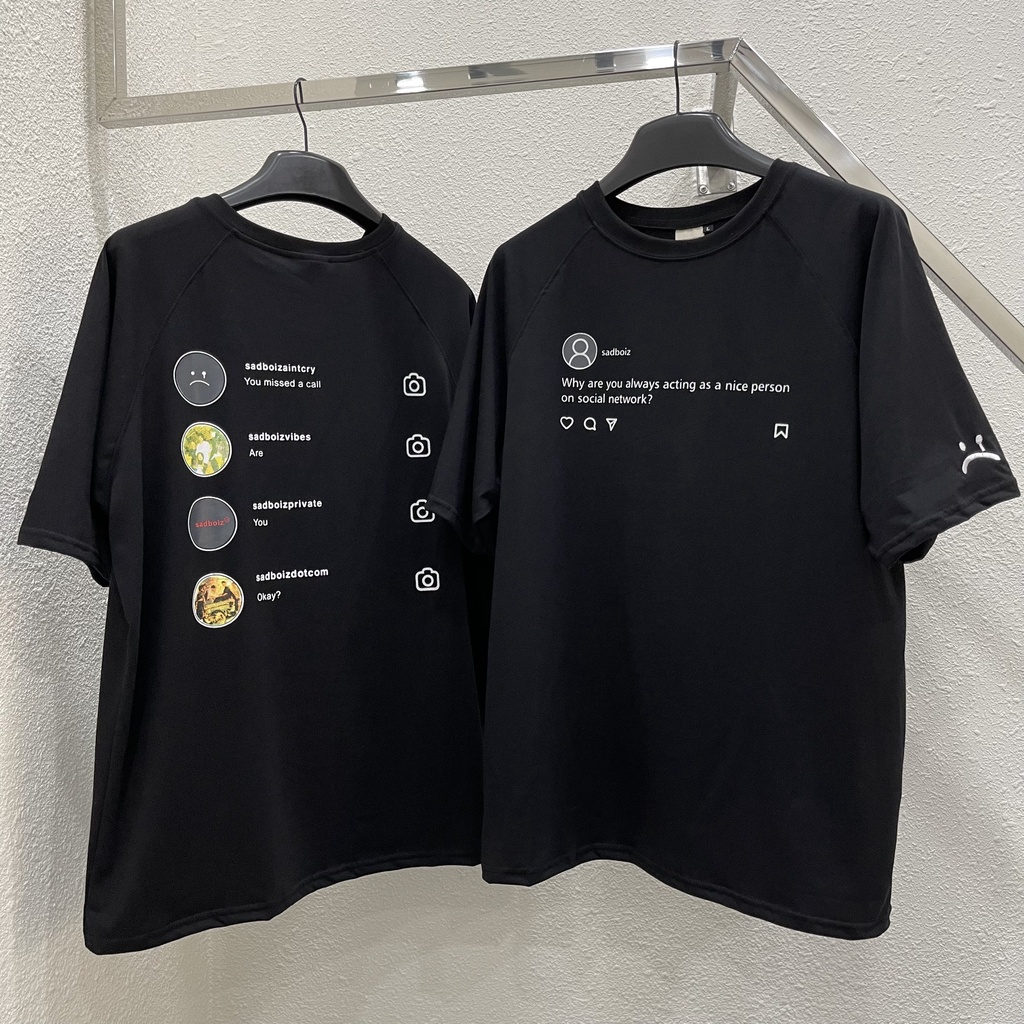 Áo thun sad boiz sadtagram tee logo nam nữ áo thun tay lỡ sadboiz sadtagram full tag
