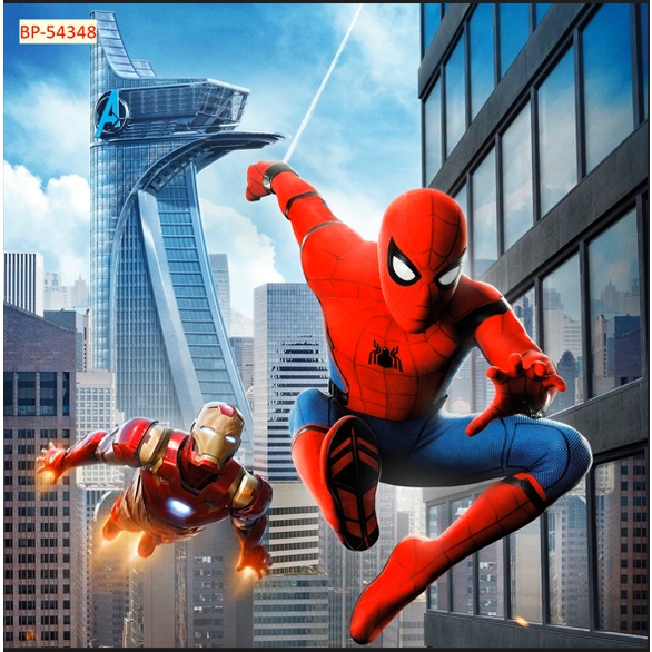 Tranh Dán Tường Trẻ Em Chủ Đề Phim Hoạt Hình Siêu Nhân SPIDER MAN chất liệu chống thấm nước