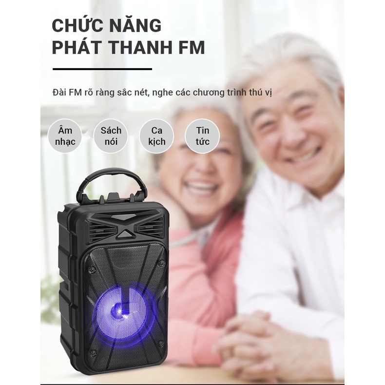 Loa bluetooth karaoke S4 kết nối TWS không dây 2 loa cùng lúc âm thanh vòm sống động tích hợp giá đỡ điện thoại