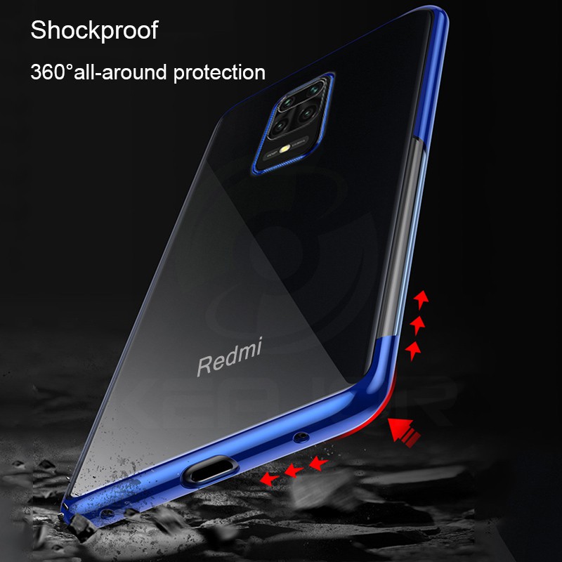 Ốp điện thoại mạ viền đẹp mắt cho Xiaomi Redmi 9A 9C Note 10 9S 9 8 8T 7 6 Pro case