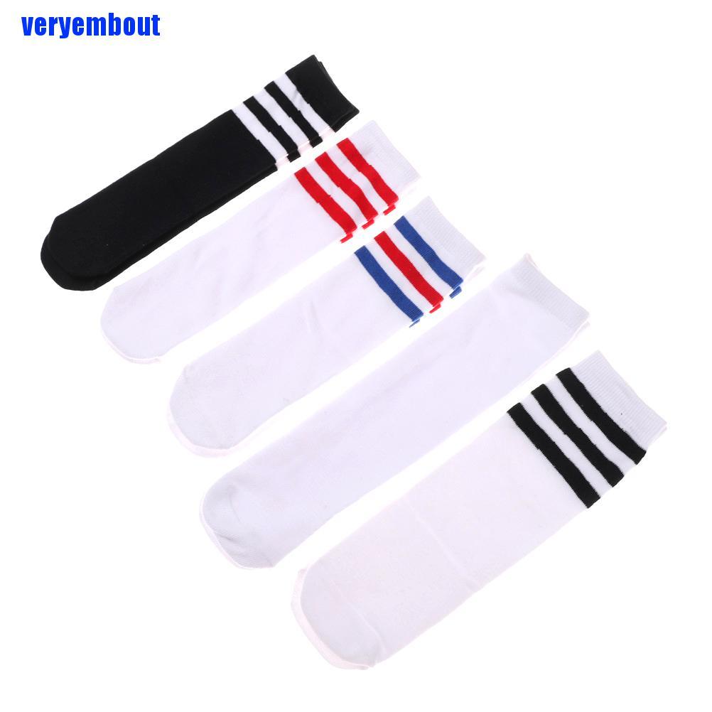 Vớ Cotton Cao Đến Đầu Gối Họa Tiết Kẻ Sọc Dành Cho Bé