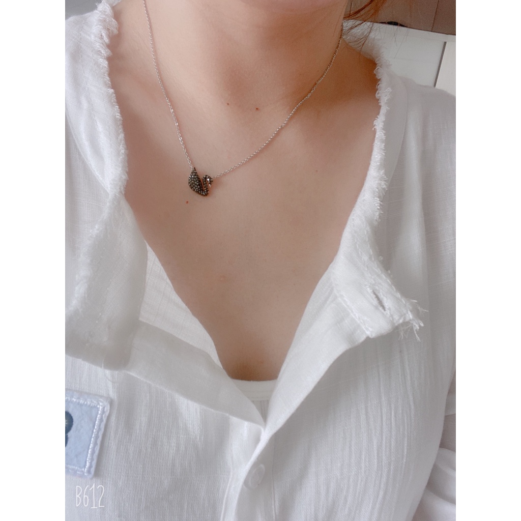 Vòng cổ Bạc Mặt Thiên Nga Đen