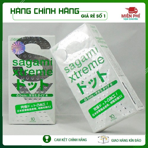 [CHÍNH HÃNG 100%] COMBO 2 Hộp Bao Cao Su Sagami Extreme White Gân Gai (Hộp 10c), Có Gai thêm Gân, lại siêu mềm mỏng,