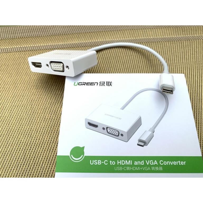 Cáp chuyển đổi USB Type-C to HDMI VGA Ugreen 30843 - Hàng Chính Hãng bảo hành 18 tháng