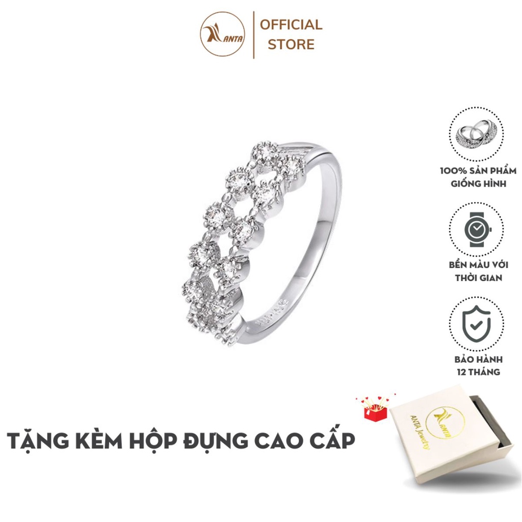 Nhẫn nữ đính đá sang trọng phong cách trẻ trung dành cho nữ ANTA Jewelry - ATJ8034