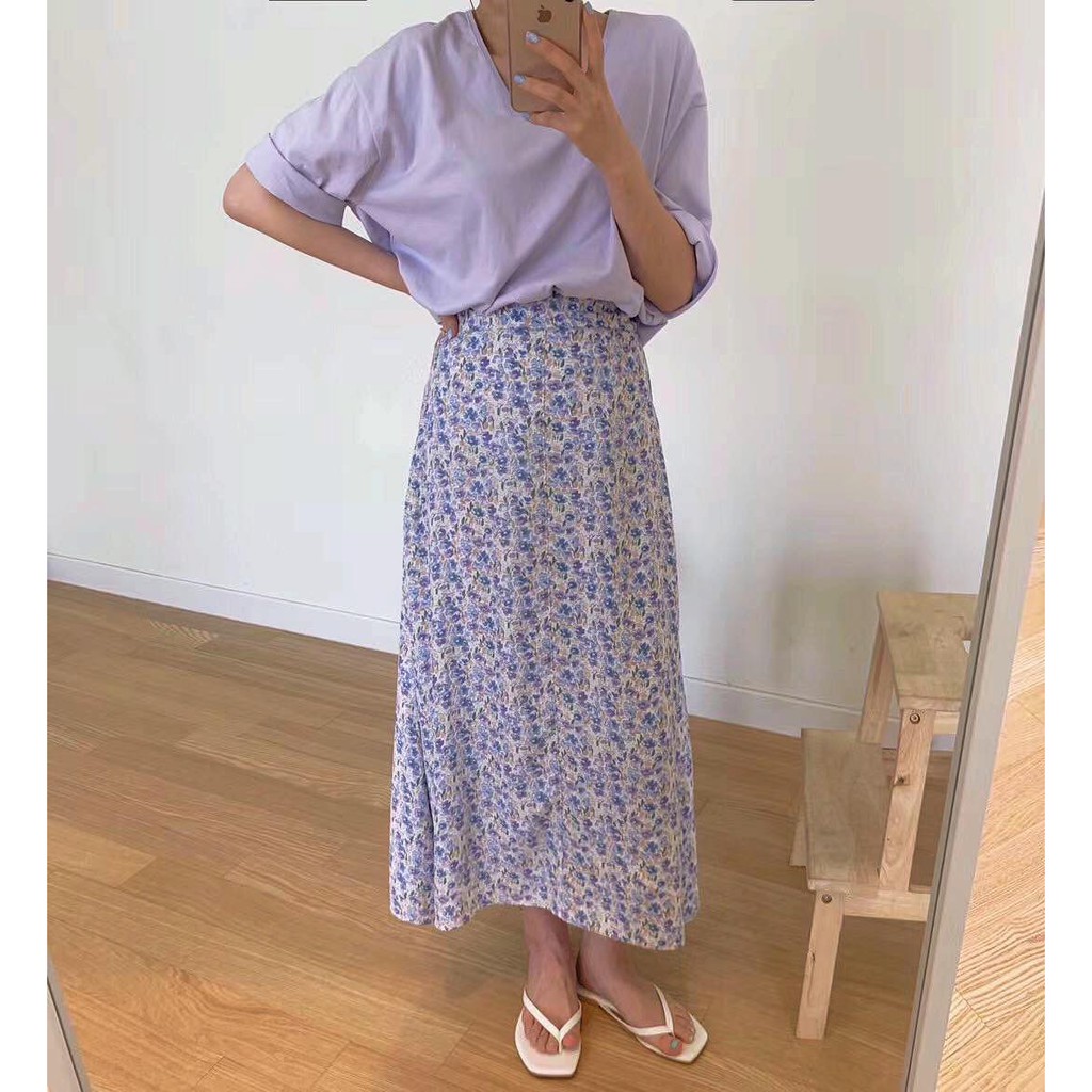 Chân váy hoa nhí floral xanh | BigBuy360 - bigbuy360.vn