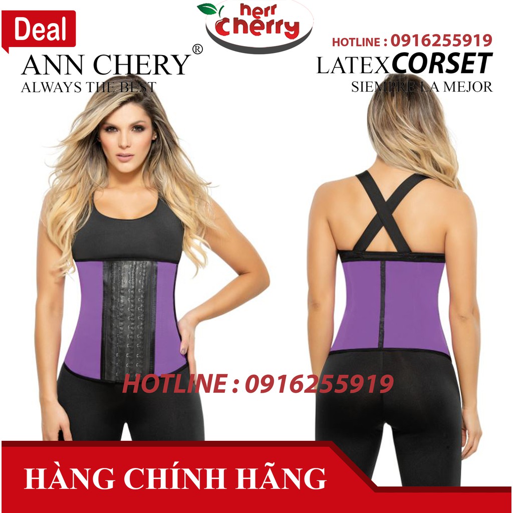 Đai nịt bụng Ann Chery 2023 Sport dáng ngắn màu tím cá tính