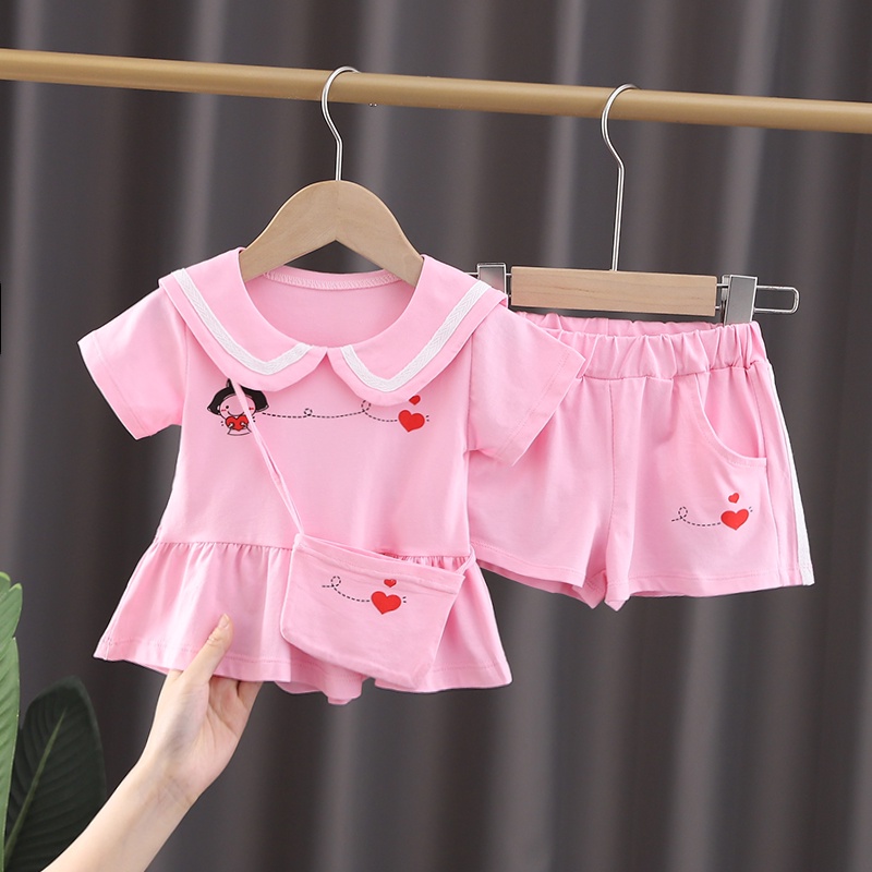 0 - ⚡ SIÊU SALE ⚡ - Bộ mùa hè bé gái cotton mát đẹp - HG100