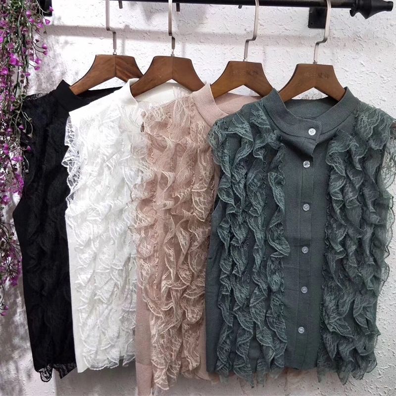 Áo Khoác Cardigan Phối Ren Xinh Xắn Theo Phong Cách Xuân Hè Hàn Quốc 2018