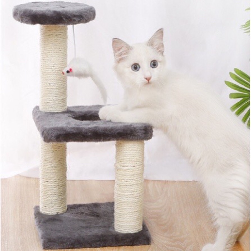 Trụ cào móng mèo ( Cattree) 3 tầng có nệm và đồ chơi