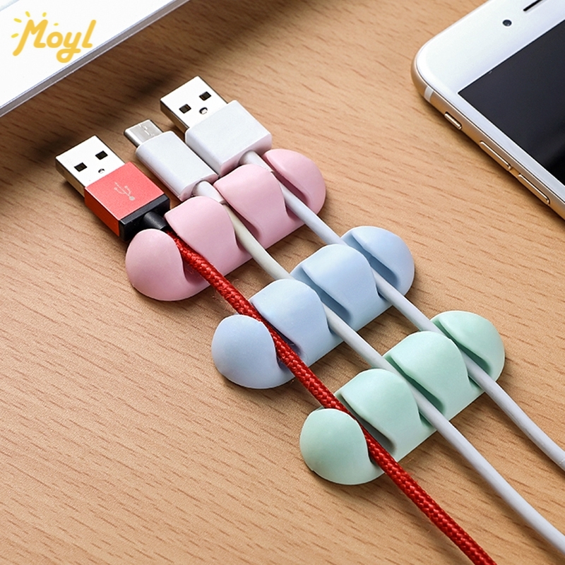 Set 2 kẹp giữ cố định dây cáp sạc USB đa năng tiện dụng