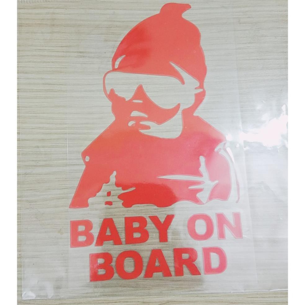 Decal dán trang trí tem dán trang trí cửa sổ xe hơi hoạt hình &quot; Baby on Board &quot;- CAFU VN