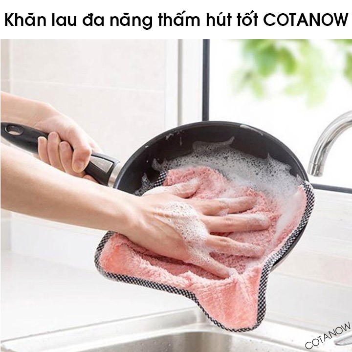 Khăn Lau Bếp Đa Năng Thấm Hút Nước Tốt 24x24cm Có Móc Treo COTANOW