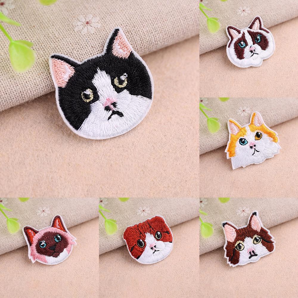 Sticker Ủi Thêu Hình Đầu Mèo Độc Đáo