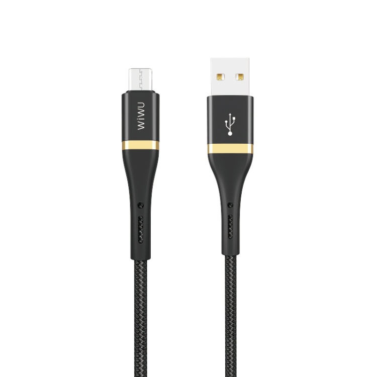 Cáp Wiwu Elite Data Cable ED-102 Giao diện USB sang Micro USB tích hợp chip thông minh, sạc nhanh hơn - Hàng chính hãng