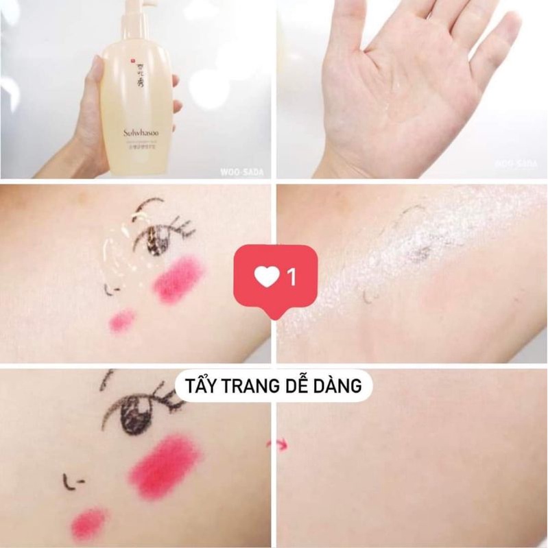 Sữa rửa mặt và dầu tẩy trang Sulwhasoo Gentle Cleansing Foam, Gentle Cleansing Oil 50ml minisize làm sạch dịu nhẹ