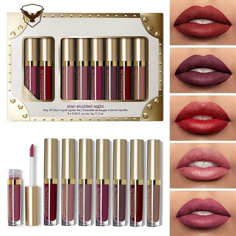 (Hàng Mới Về) Set 8 Son Môi Dạng Lỏng Lâu Trôi Không Dính Dành Cho Nữ | BigBuy360 - bigbuy360.vn