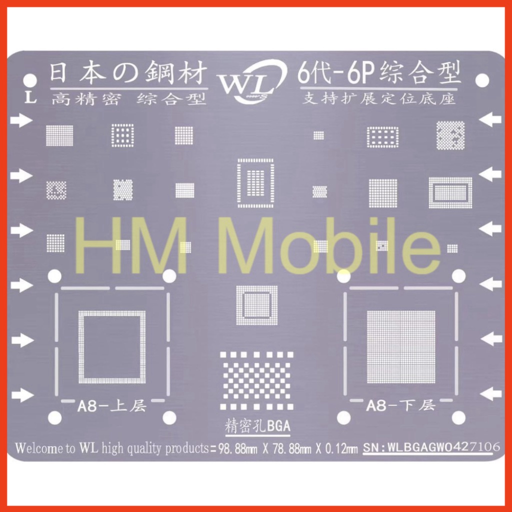 Vỉ làm chân iP5G đến 13 Pro Max hãng WL