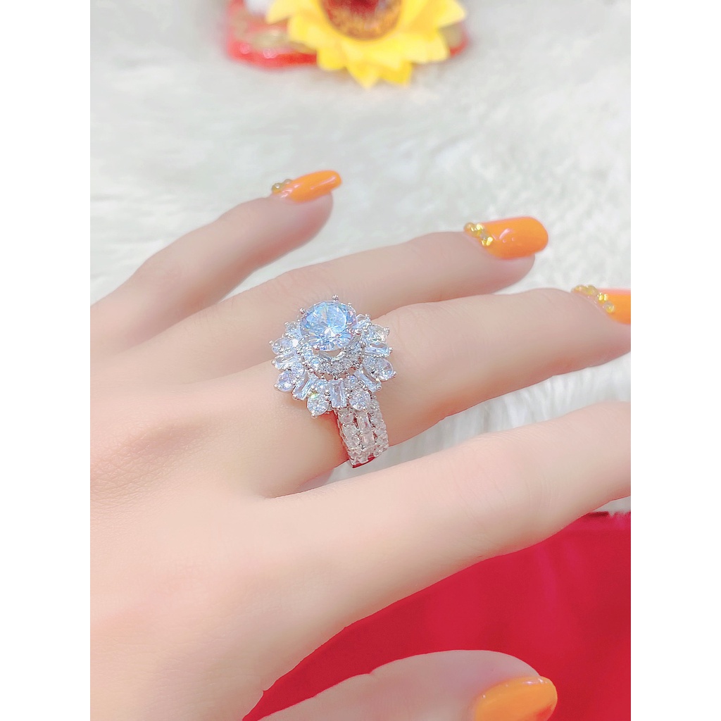 Nhẫn nữ đính xoàn N672VCK-123 mạ vàng18 - vàng trắng cao cấp (giá tốt nhất)