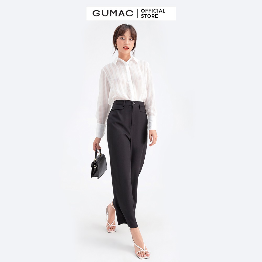 Quần ống suông xẻ lai GUMAC QB617