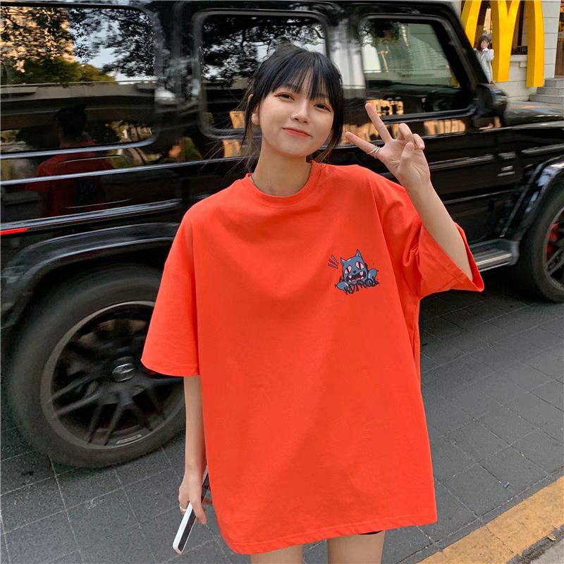 áo thun nữ form rộng unisex oversize mèo hoạt hình