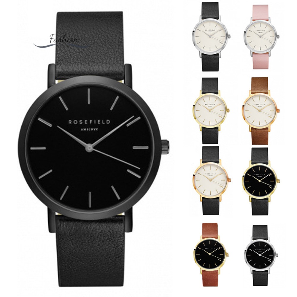 Men Women Simple Watches Analog Quartz Watch PU Leather Strap Casual Wristwatch @vn