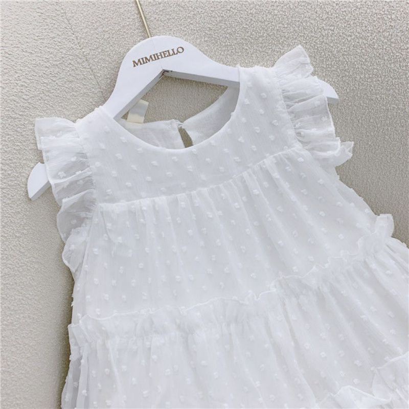 Đầm Công Chúa Vải Chiffon Phối Ren Cho Bé Gái