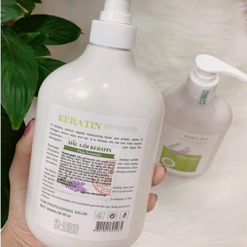 [𝐌𝐈Ễ𝐍 𝐒𝐇𝐈𝐏✔️]  ☘️ Chính Hãng ☘️ Dầu Cặp Collagen Keratin Plant Formula Siêu Mềm Mượt 800ml hương nước hoa rất thơ