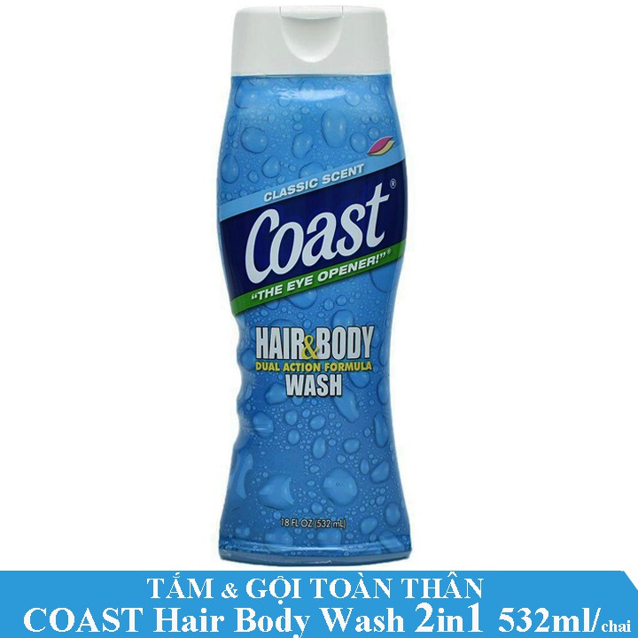Sữa tắm gội toàn thân Coast Hair And Body Wash 532ml