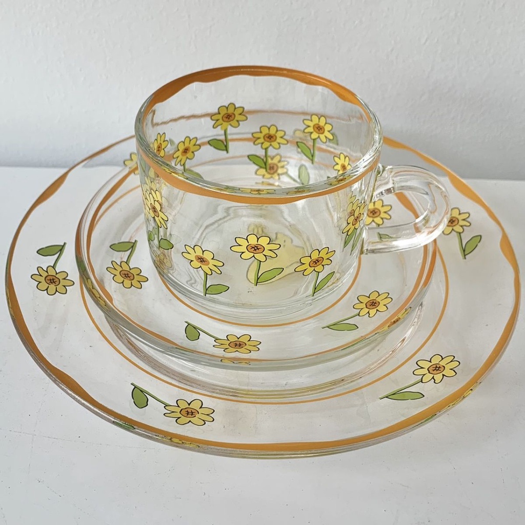 Đĩa Thủy Tinh Tráng Miệng Tráng Miệng Hình Hoa Tulip Phong Cách Hàn Quốc