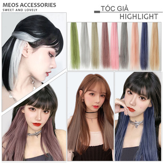 Tóc Giả Kẹp Hight light 55cm Phong Cách Hàn Quốc Màu Sắc Trẻ Trung Cá Tính