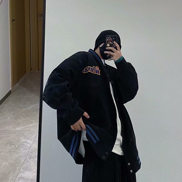 Áo khoác bomber thêu chữ phong cách thời trang nam nữ