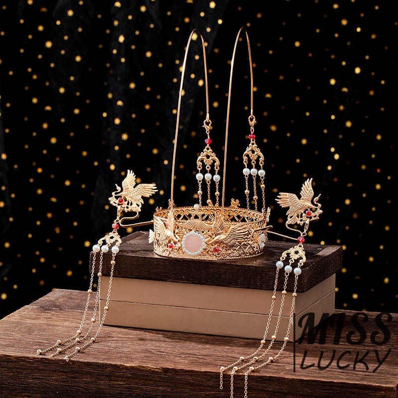 Bộ trâm và vương miện phong cách Trung Hoa cổ điển cho nữ