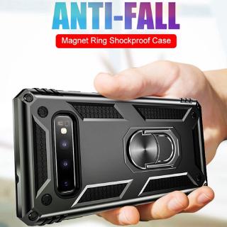 Ốp điện thoại dạng giáp bảo vệ chống sốc có nhẫn đỡ sang trọng cho Samsung Galaxy S10 Plus S10E 5G Note 9 8