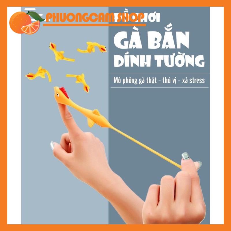 Combo 5 Ná bắn gà cao su, gà bắn dính tường, phi đội gà bay, đồ chơi giải trí